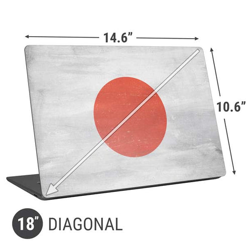 Japanese Flag Distressed Universal Laptop 18in (14.6 x 10.6in) Skin
